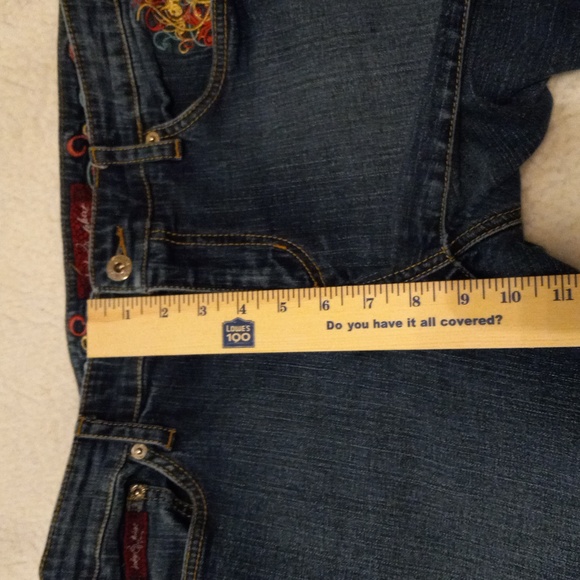 Baby Phat Bermuda Shorts JRS 11 Dark Wash Y2K Streetwear Embroidered - Picture 11 of 13